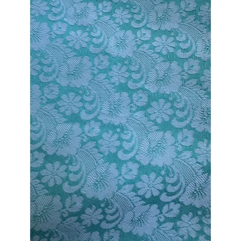 Vintage damask throw blanket floral jacquard woven Gangi blue jacquard teal